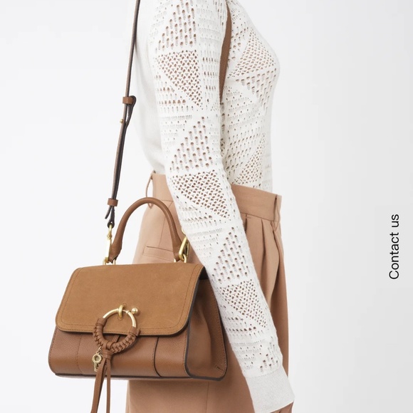 NWT SEE BY CHLOE Joan Shoulder Bag Leather Suede Shoulder Crossbody Strap O-Ring - Picture 7 of 10